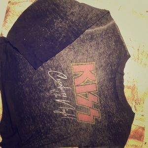 Kiss vintage off the shoulder  long sleeve tee